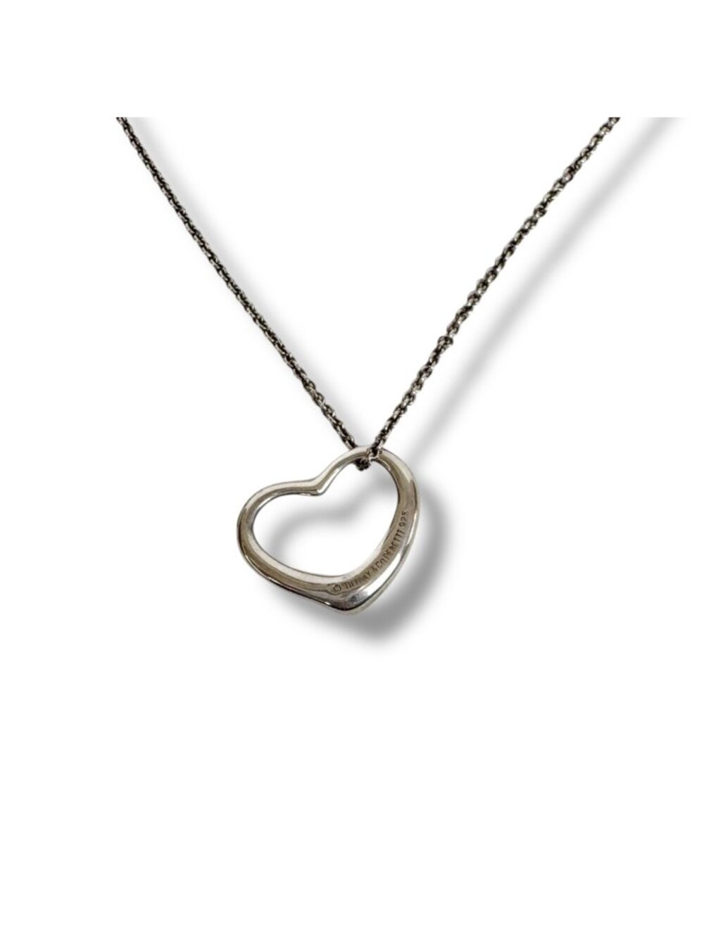 Tiffany & Co Open Heart Necklace Silver Sv AG 925